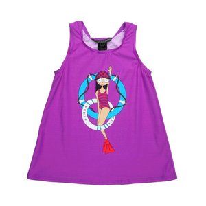 Little Marc Jacobs Miss Marc Size 2T Purple Swimmer U-Neck Tank Cover Up